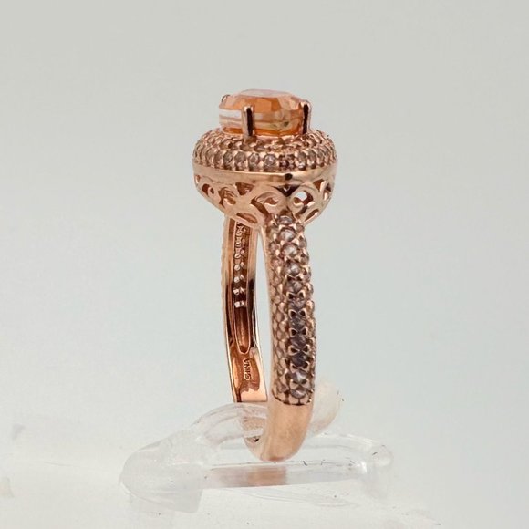 Marquis Cut 2 Ct. Morgainte Doublet Ring. 14kt Gold Overlay Sterling - Size 8.25 - Picture 3 of 10